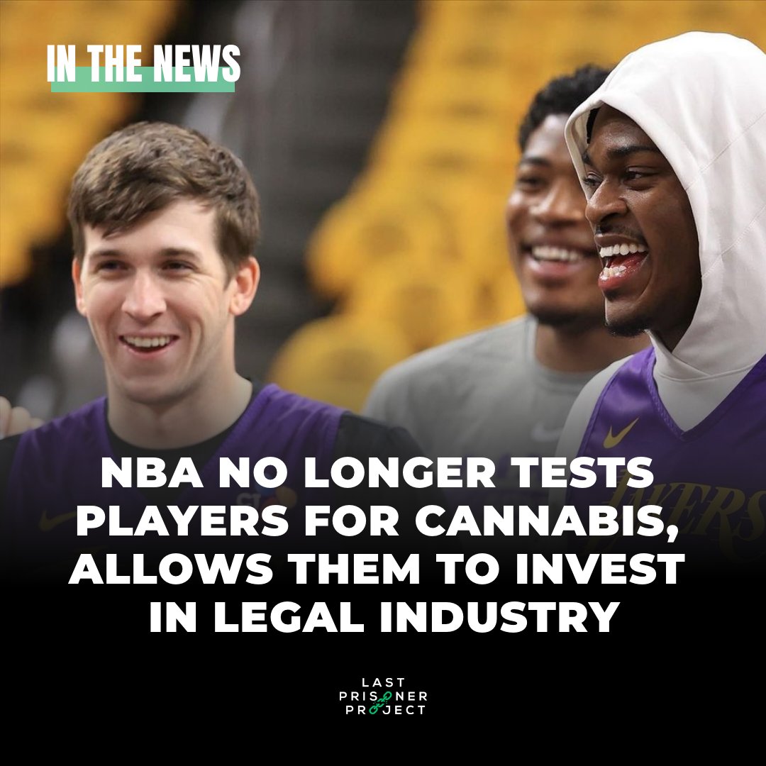 lastprisonerprj's tweet photo. The @NBA's decision to lift the ban on cannabis brings us one step closer to reducing the stigma and unjust punishment around cannabis in the U.S. 
via @marijuanamoment 
https://t.co/oGHwru41Mf https://t.co/hBFsVoUCaO