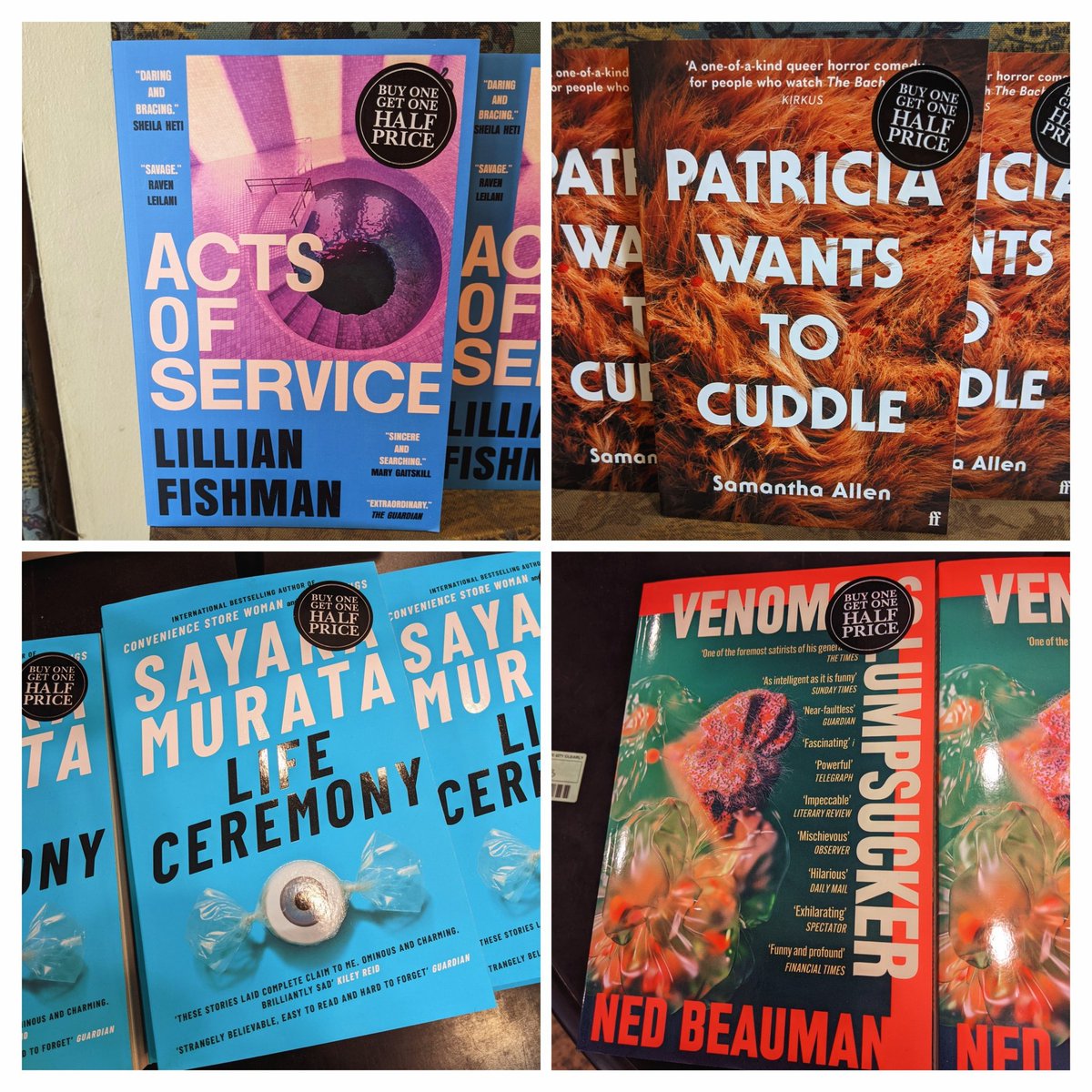 WaterstonesMCR's tweet photo. We've got some brilliantly bizarre and awesomely alternative stories on our paperback Buy One Get One Half Price offer at the moment ๐
#buyonegetonehalfprice #waterstonesmanchester #waterstonesdeansgate #newpaperbacks https://t.co/PmsP7e8oeg