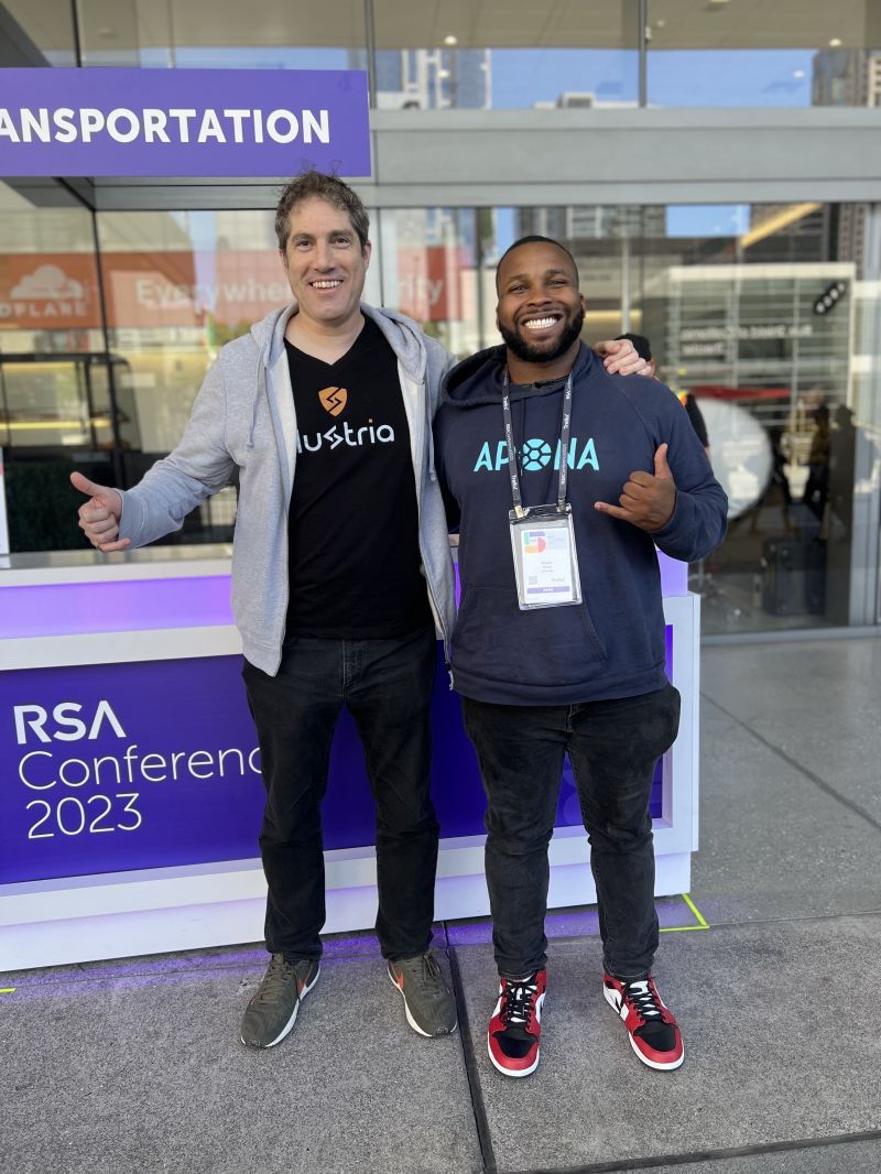 ai_apona's tweet photo. Last week our very own Roger Neal and Aviram Jenkin attended the RSA Conference in San Francisco, a wonderful event where thousands of cybersecurity professionals came together to listen to expert perspectives, groundbreaking innovations, and best practices. #RSAConference2023 https://t.co/BarwTheGeZ