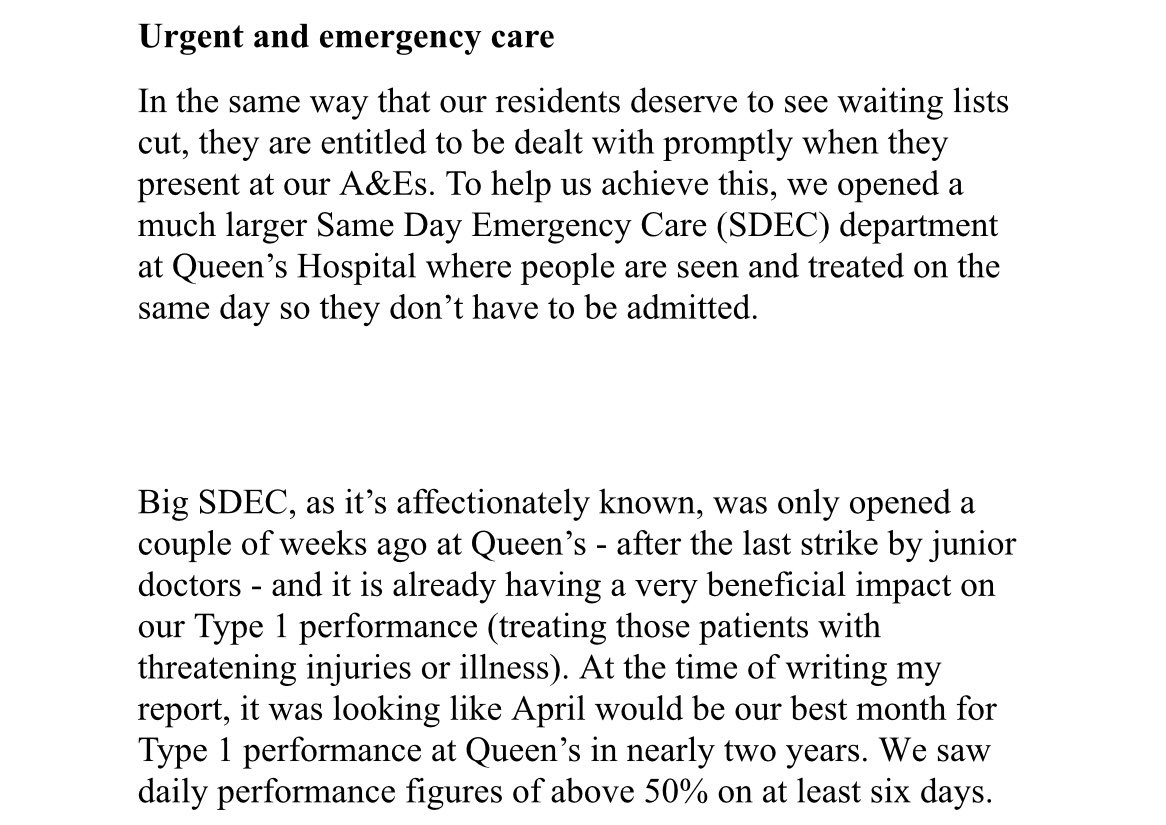 BHRUT_NHS's tweet photo. Before our Board meeting, members visited parts  of Queen’s Hospital to chat to staff.

One visit - by @shanedegaris , @LesleySeary and others - was to our improved Same Day Emergency Care department. 

It’s beneficial impact is captured in the Board report by @matthewtrainer : https://t.co/lDA7ZFTaaj