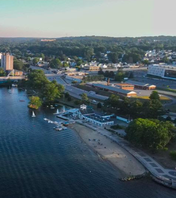 RegattaPoint's tweet photo. Bird's eye view of our boathouse and lake. I wouldn't mind having this view every day! #birdseyeview #regattapoint #lakequinsigamond https://t.co/1JhOC9bNNA