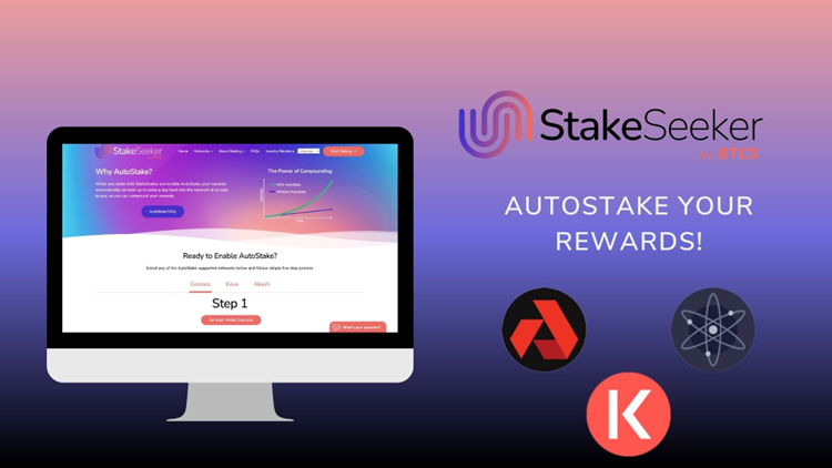 NasdaqBTCS's tweet photo. Amplify your staking rewards with #Autostake on StakeSeeker!

Thanks to @kava_chain, @cosmos, @akashnet, you can enable automatic redelegation of your rewards through your wallet, unlocking the potential of compound #staking.

#ATOM #KAVA #AKT https://t.co/WwNzuD6lQU