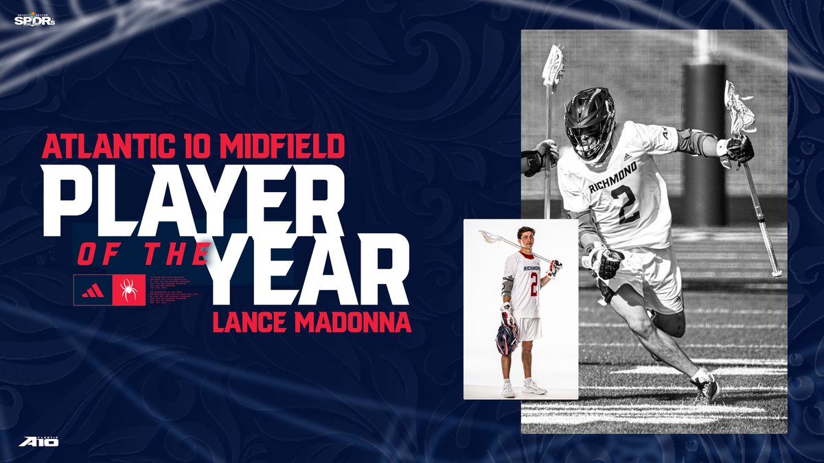 𝙇𝙖𝙣𝙘𝙚 𝙈𝙖𝙙𝙤𝙣𝙣𝙖 takes home the first-ever #A10MLAX Midfielder of the Year award💥

#OneRichmond | @lance_maodnna