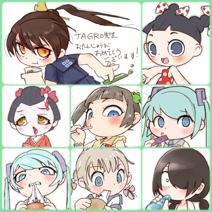 #今月描いた絵を晒そう  8枚区切り…相変わらずビミョーなのばかり。