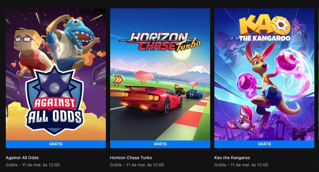 LinksBR - Promoções on X: Jogos grátis Epic Games!! 1. Against All Odds 2.  Horizon Chase Turbo ⭐️ 3. Kao the Kangaroo    / X