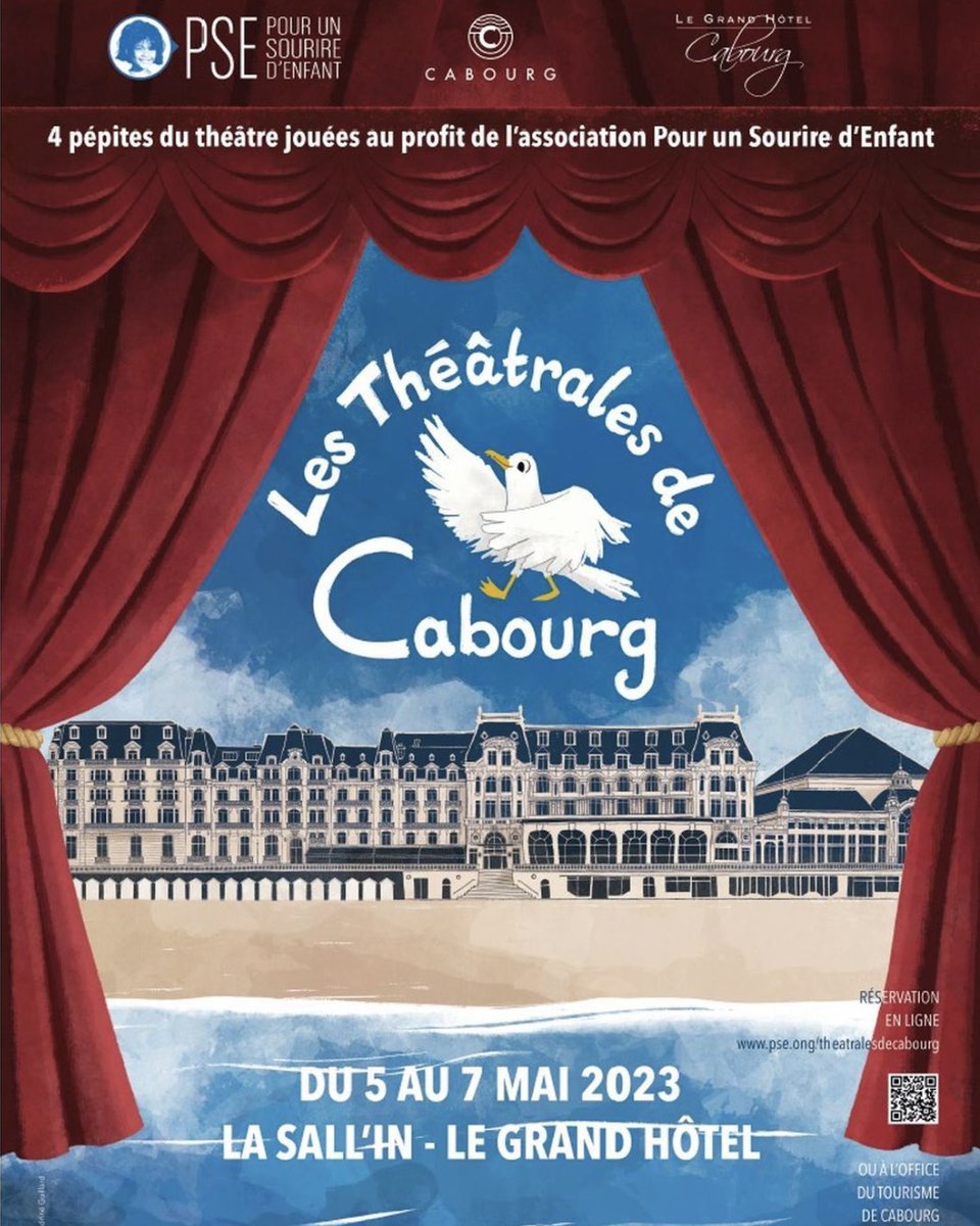 ThePrintedWolf's tweet photo. Conception de l’affiche pour Les Théâtrales de Cabourg. Événement caritatif au profit de l’association ✨Pour un Sourire d’Enfant✨ Les représentations des @ComedieML commencent demain @Ville_Cabourg 
#illustration #Procreate #digitalart https://t.co/0BL1vDOts8