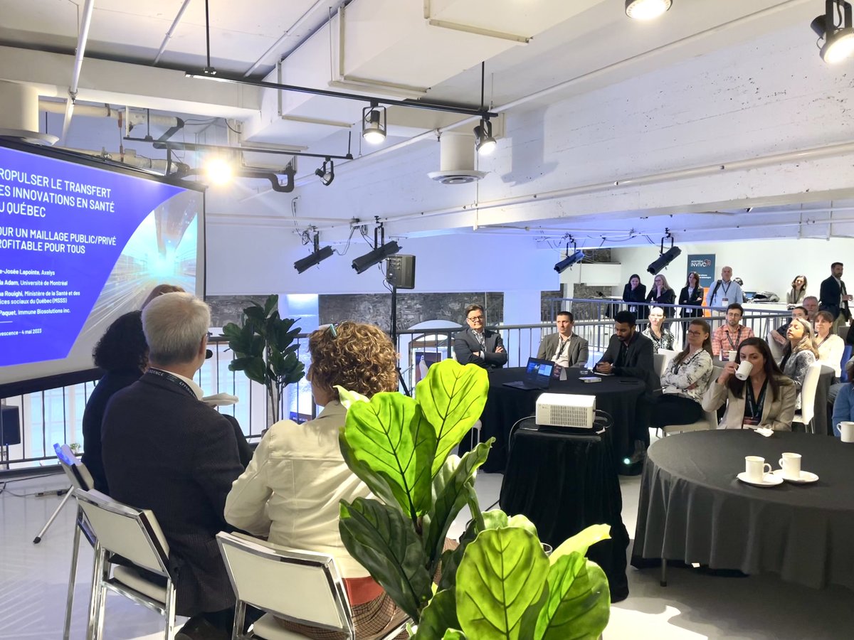 De beaux apprentissages sur transfert des innovations en santé au Québec ont lieu à l'atelier donné par <a href="/axelysQC/">Axelys</a> !

#effervescencemtl