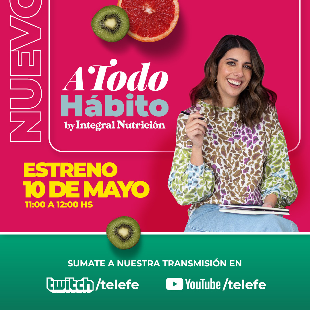 ¡Preparate para disfrutar de una vida más saludable! 🥗🍏

Se viene #ATodoHábito, un nuevo #IRLTelefe junto a <a href="/integralnutriok/">Lic. Laura Romano</a>, pensado para ayudarte a mejorar tus hábitos alimenticios de la mano de una nutricionista experta.

¿Querés saber más? ¡Estate atent⭐!