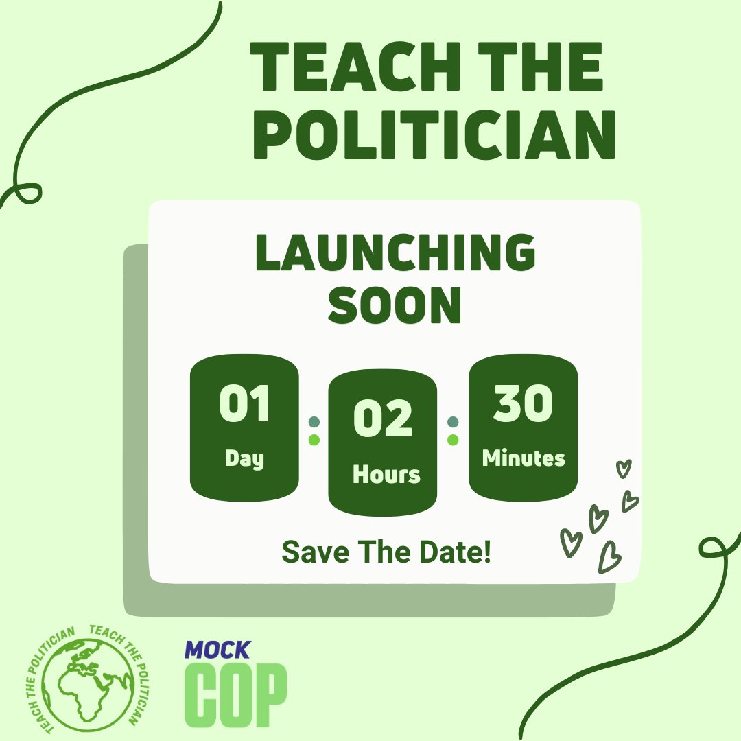 Mock_COP's tweet photo. Our new project "Teach the Politician" is launching tomorrow.

Stay tuned!😊

#MockCOP #teachthepolitician https://t.co/oiz0R2VvRY
