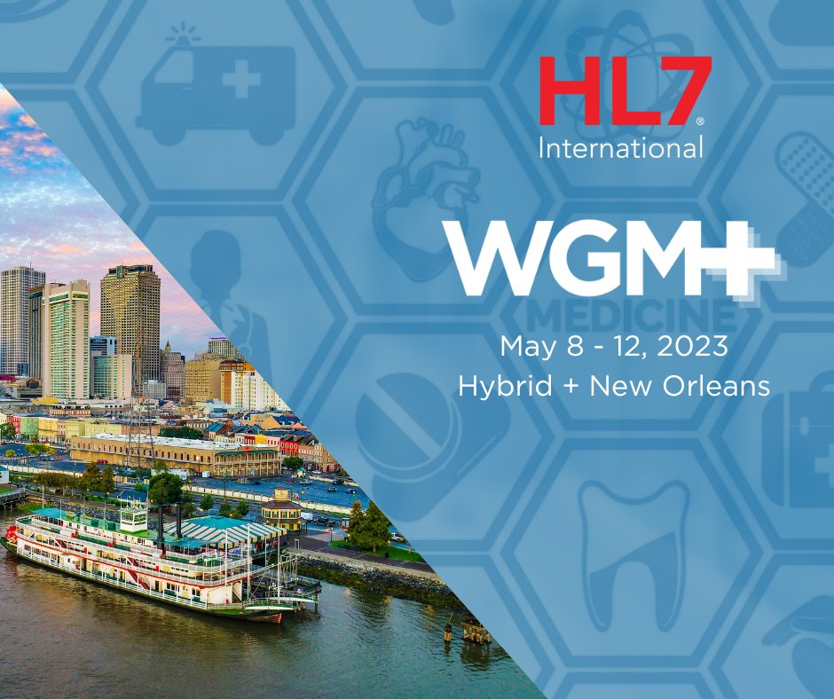 HL7IndiaTSC's tweet photo. RT @HL7: Counting down the days! Join us virtually or in New Orleans May 6-12 or just the days that fit your schedule. Registration is still open for the #HL7 #WGM+ and #FHIR Connectathon. Will we see you there? https://t.co/9yJMBTh9KX #interoperabilit… https://t.co/kFqoUsppwv