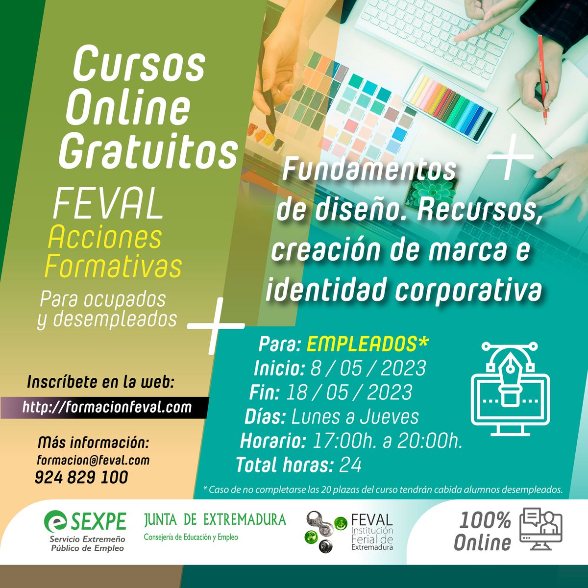 CentroFeval's tweet photo. 📷ÚLTIMOS DÍAS PARA INSCRIBIRTE EN LOS SIGUIENTES CURSOS 
🔵Curso Fundamentos de diseño. Recursos, creación de marca e identidad corporativa
 https://t.co/gfbE0j3kp0
🔵Fundamentos de diseño. Recursos, creación de marca e identidad corporativa  
 https://t.co/YzU1O9Eatq https://t.co/bFg5NRjz9a