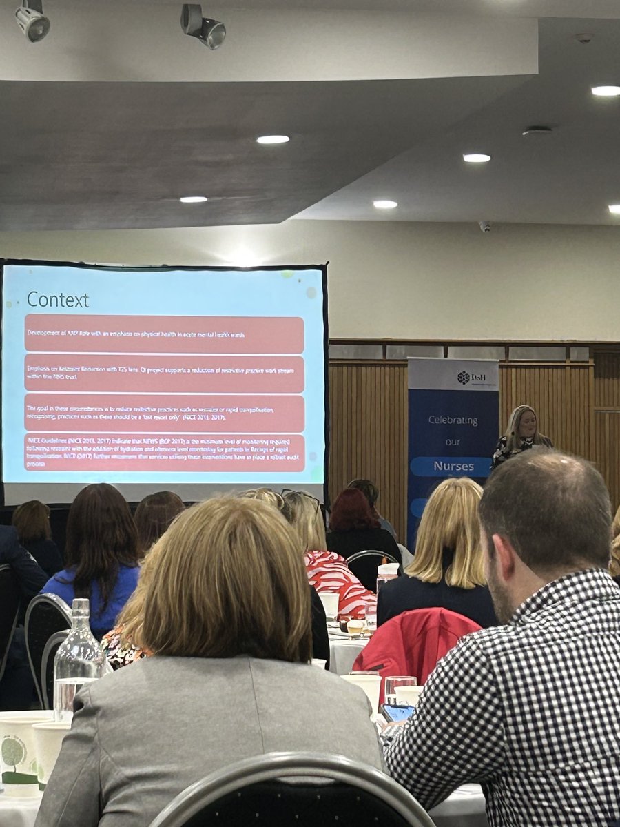 SeanMul16328656's tweet image. Listening to Claire Kerr Ulster University graduate working in #westerntrust improve the physical health monitoring of patients involved in restraint and rapid tranquilisation events in an acute mental health in patient service. #ulsternurse #uusonp
