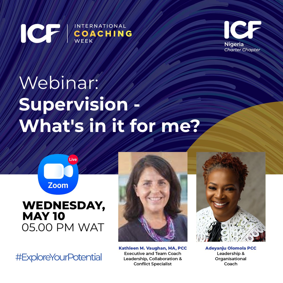 ICFNigeria's tweet photo. #SaveTheDate 📆
WEBINAR
Supervision - What's in it for me?
with Kathleen M. Vaughan, MA, PCC @Xponentially and Adeyanju Olomola PCC @deyanjuo
See flyer for more details
#CoachingWeek #ICW2023 #ICF #ICFNigeria #ICFN
#ExperienceCoaching #ProfessionalCoaching #ICFCoach https://t.co/AH0LXbexwG