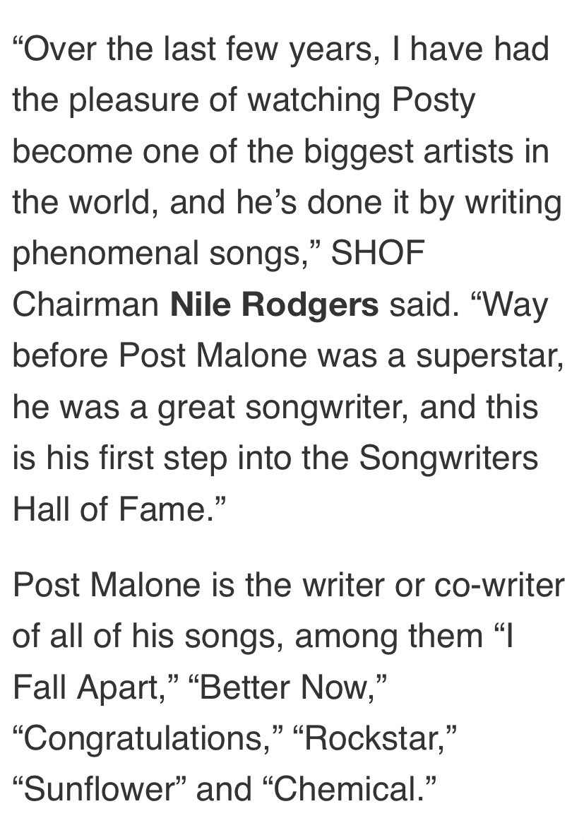 Post Malone News on Twitter "🚨 Post Malone will receive the “Hal David