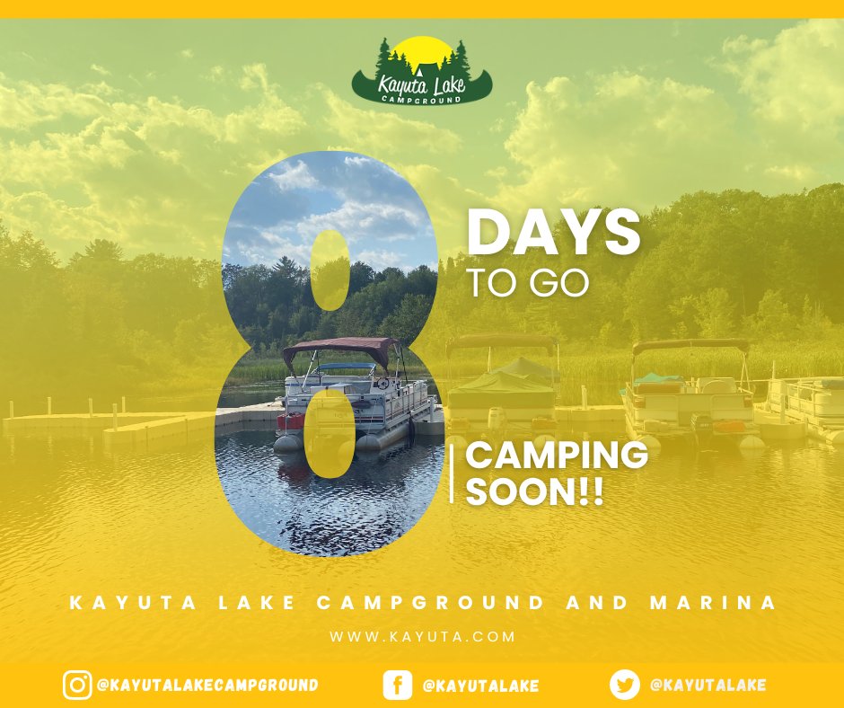 KayutaLake's tweet photo. 8 days to go! Are you ready for green grass, warm days, and campfire nights?📷Follow us on 📷Instagram! @kayutalakecampground Twitter
@kayutalake
Tiktok @kayutalakecampground Book online: https://t.co/Dnp0AkwCR6 #kayutalakecampground #camping #Kayuta #day #8dayscountdown https://t.co/TRqHOpY8eq