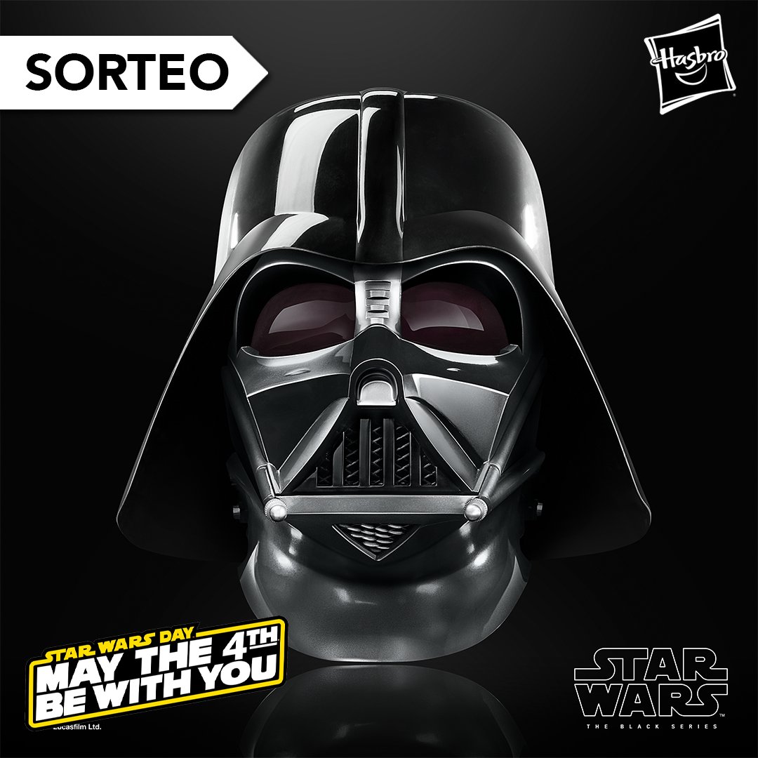 ¡Atención #HasbroFans ! 🔥Traemos un #sorteo especial por el #MayThe4thBeWithYou 
⁣
🏆Casco electrónico premium de Darth Vader para este pedazo de día⁣
⁣
👉Síguenos y haz RT
👉Menciona a dos amigos, ya sean jedis, siths, wookiees o droides⁣
⁣
¡Que la fuerza te acompañe! 🚀
