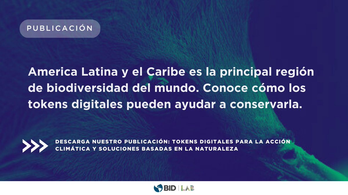 IDB_Lab's tweet photo. ¿Sabías que #AméricaLatina y el #Caribe es la principal región de #Biodiversidad del 🌎 con el 40% de su biodiversidad, el 30% del 🌊 dulce y casi el 50% de los bosques tropicales? Conoce cómo los #TokensDigitales pueden proteger el capital natural 👉 https://t.co/lp3JOa13KC https://t.co/f2DRSrbScq