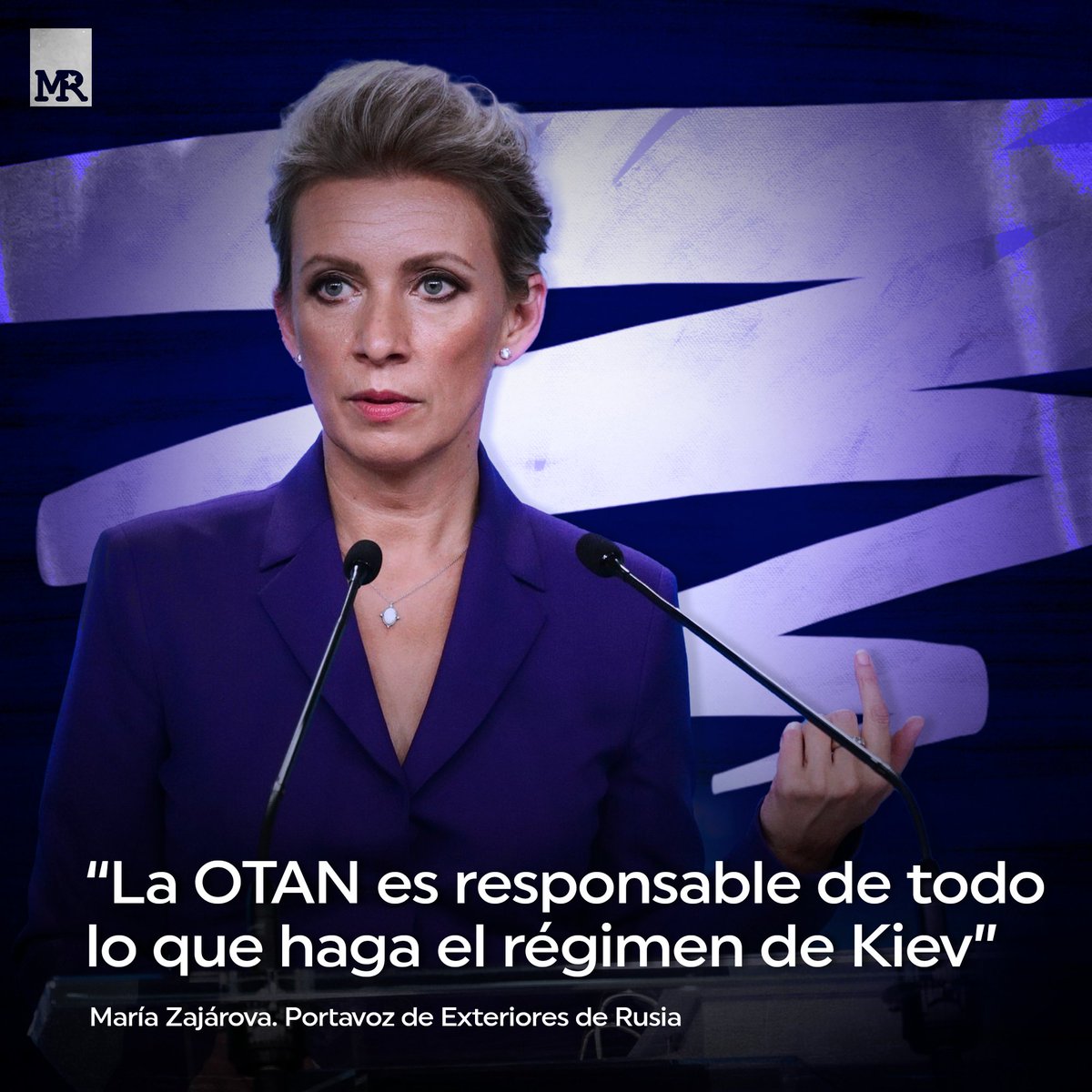 La portavoz del Ministerio d Exteriores d Rusia, María Zajárova, denunció q detrás del ataque con drones ucranianos contra el Kremlin están los países miembros d la Alianza Atlántica. "De todo lo q hace el régimen d #Kiev, en primer lugar, tienen la responsabilidad...