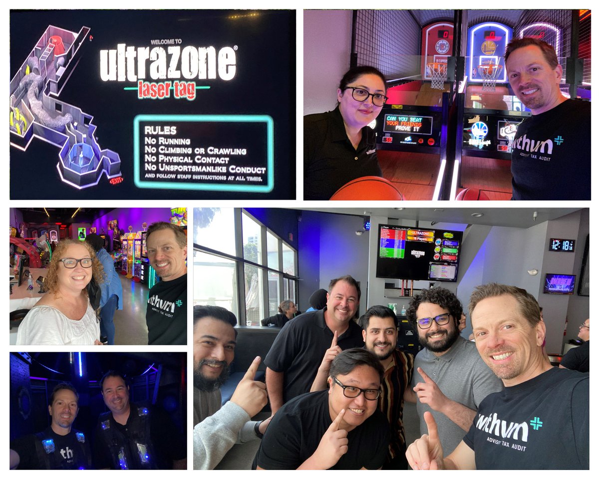 PassmoreCPA's tweet photo. The @WithumCPA Encino team continued our great "One Fun Thing" tradition with UltraZone Laser Tag! We hosted lunch at UltraZone to play laser tag, basketball, air hockey and other fun games. You know you have a GREAT team when they enjoy spending time together!
#WithumWay https://t.co/clzmv9dXsi