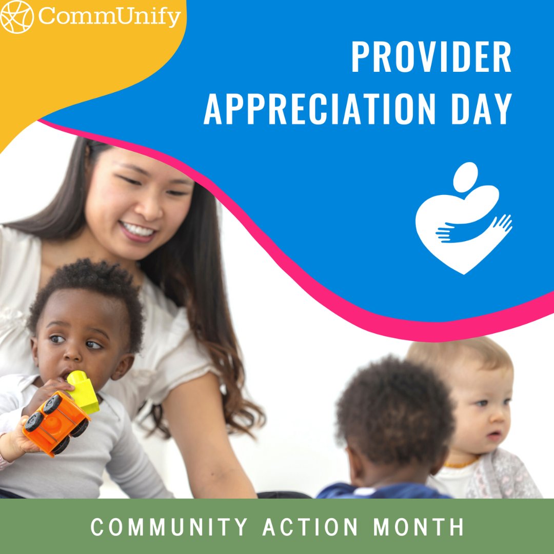 Did you know it’s Provider Appreciation Day? Please take a moment today to appreciate and give thanks to all our caring and dedicated childcare providers. The work you do is so important, and we thank you! #ProviderAppreciationDay #CommunityActionMonth