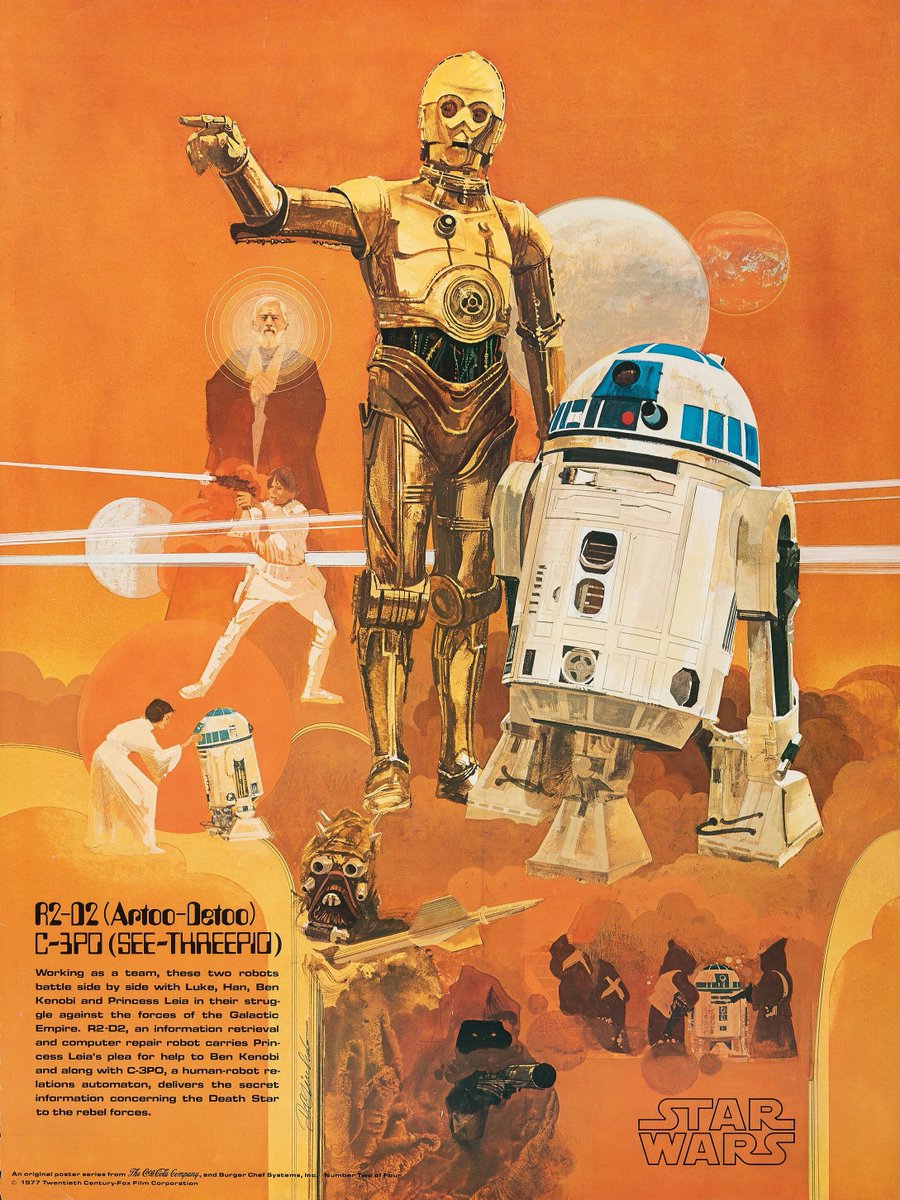 CopperAgeGold's tweet photo. I have always loved these Burger Chef @starwars posters released during A New Hope in 1977. #StarWars #StarWarsDay #MayThe4thBeWithYou #anewhope #burgerchef #posters https://t.co/FbLBetOnWg