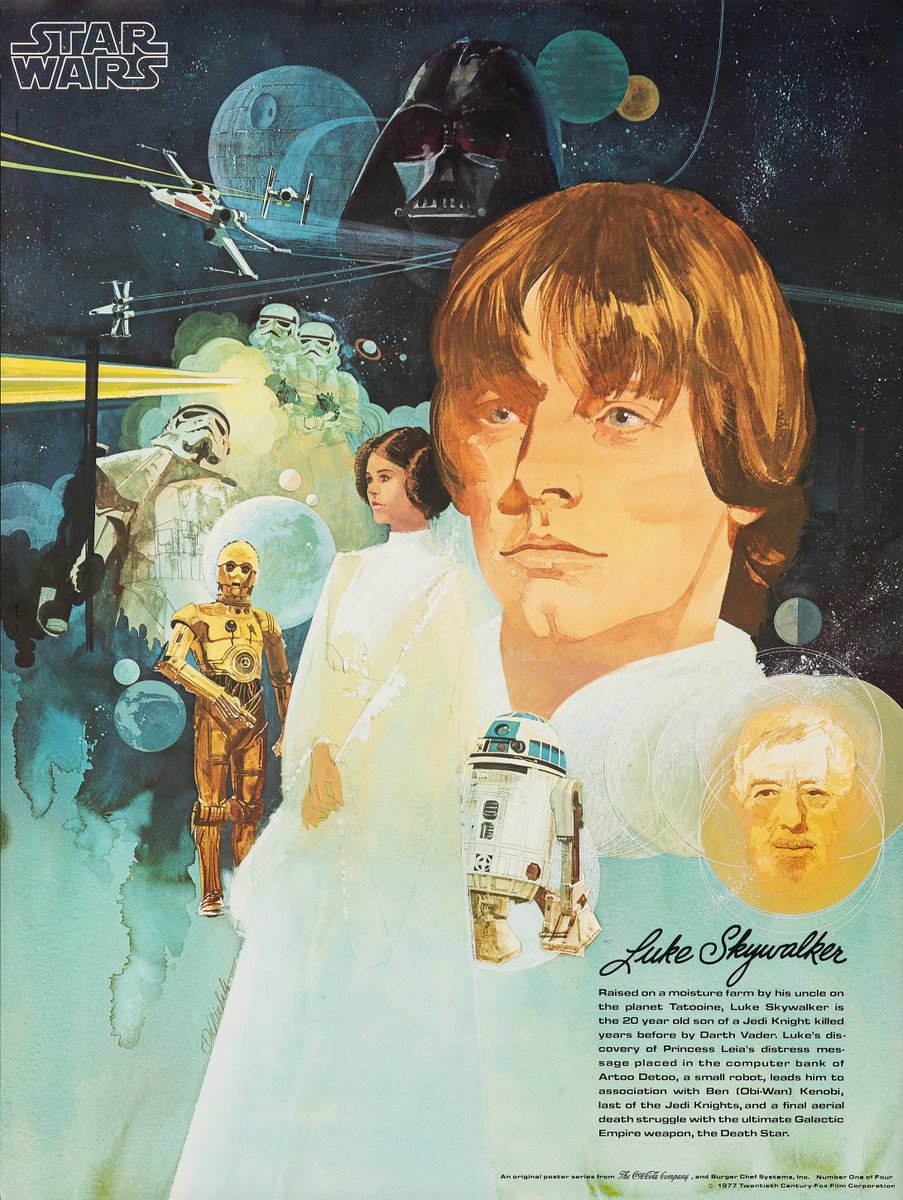 CopperAgeGold's tweet photo. I have always loved these Burger Chef @starwars posters released during A New Hope in 1977. #StarWars #StarWarsDay #MayThe4thBeWithYou #anewhope #burgerchef #posters https://t.co/FbLBetOnWg
