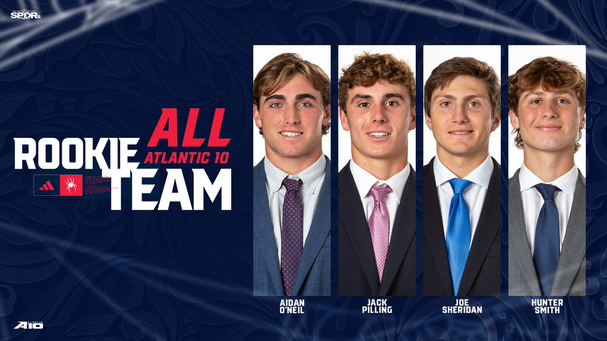 The future is bright with these 4⃣ #A10MLAX All-Rookie Team selections ‼️ 

Congratulations to Aidan O'Neil, Jack Pilling, Joe Sheridan and Hunter Smith!

#OneRichmond