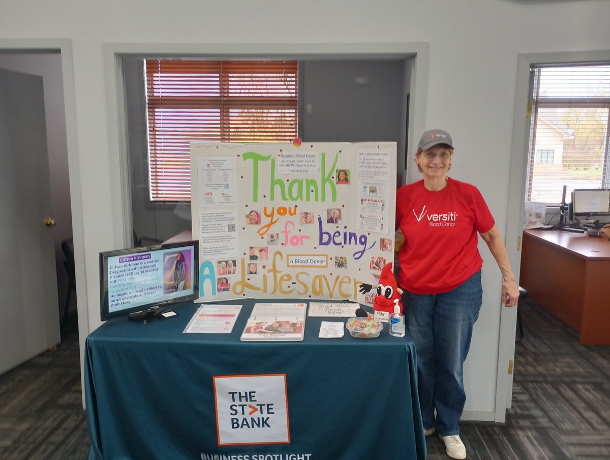 thestatebank's tweet image. The Holly Business Spotlight is the Holly Blood Drives. They enjoy that The State Bank is friendly, efficient, responsible, &amp;amp; local. Follow Holly Blood Drives and watch for their monthly blood drives to stop by and save a life! 

#LocalBusinessSpotlight #BuildingBetterCommunities