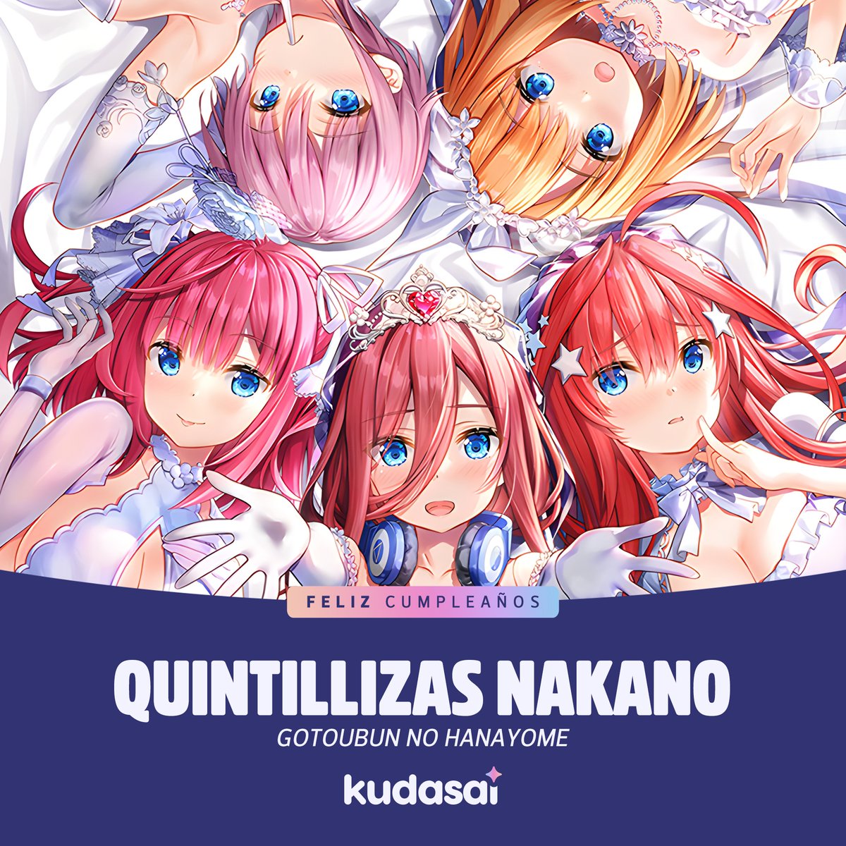 animetrends's tweet photo. Siendo ya el 5 de mayo en Japón, ¡celebramos el cumpleaños de las Quintillizas Nakano! Ellas son las protagonistas de la franquicia de "Gotoubun no Hanayome (The Quintessential Quintuplets)", ¿cuál es tu favorita? #gotoubun https://t.co/NlwlVk9mNf