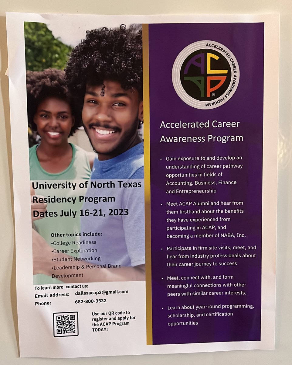 ACAP DEADLINE has been extended to May 12th! If interested or if you need help filling out the application, see Mrs. Evans in B117!