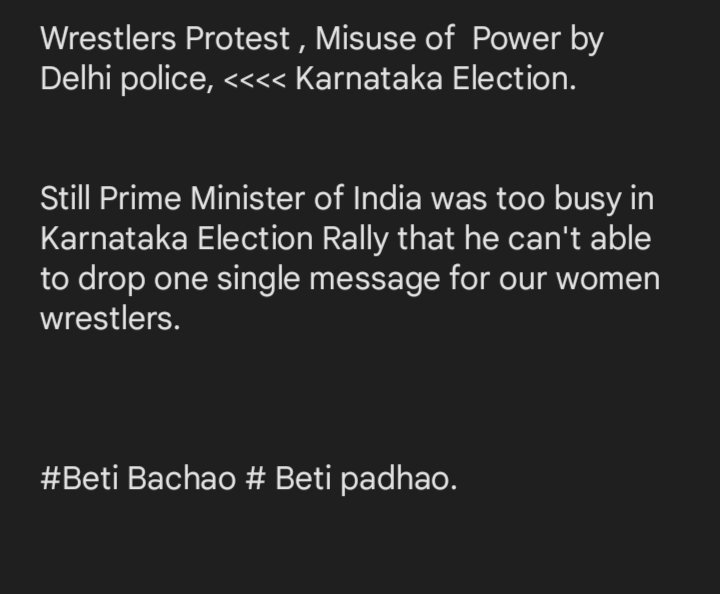 Mohytkumar's tweet photo. Why We are Not Talking About this .#wrestlersprotest .#Truthwin
@ravishndtv . @sakshijoshii , @abhisar_sharma , @PragyaLive . https://t.co/YrTd1TTBiB