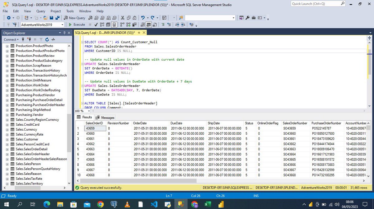iam_Uchenna's tweet image. Day 4 of SQL may challenge 

I am currently working on a project that has got 71 Tables and Millions of records 

My hands are sweating 😅 😩

My Laptop has died and resurrected again

#31DaysofSQL #SQLMay