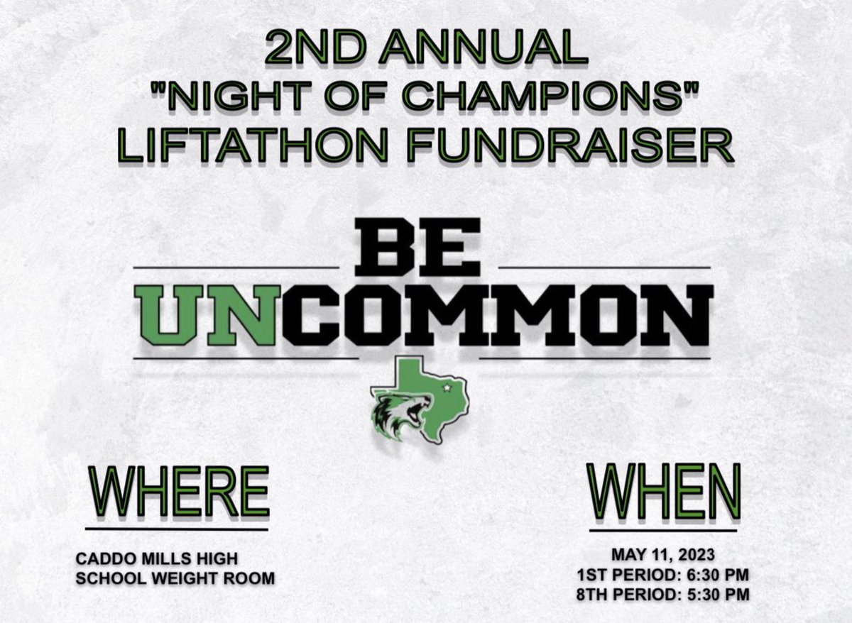 2nd Annual “Night of Champions. A great way to support Caddo Mills Fox Athletics. #UNCOMMON #unLEASH #FEARTHEFOX #ATMO #DARKSIDE @KodiCrane @luke__allison @CaddoClub @CaddoMillsHS