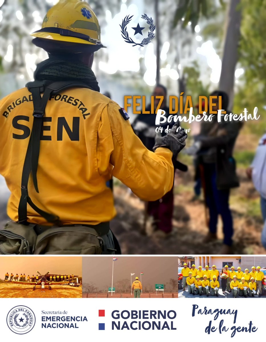 📍Hoy se recuerda el día del Bombero Forestal 👨‍🚒🚒. Desde la SEN, ente rector de la gestión y reducción de riesgos de desastres a nivel país, la ministra <a href="/ZunyBorja/">Zuny Borja (Gladys Zunilda)</a> felicita a todos los bomberos forestales del Paraguay y del mundo 🔥🚫