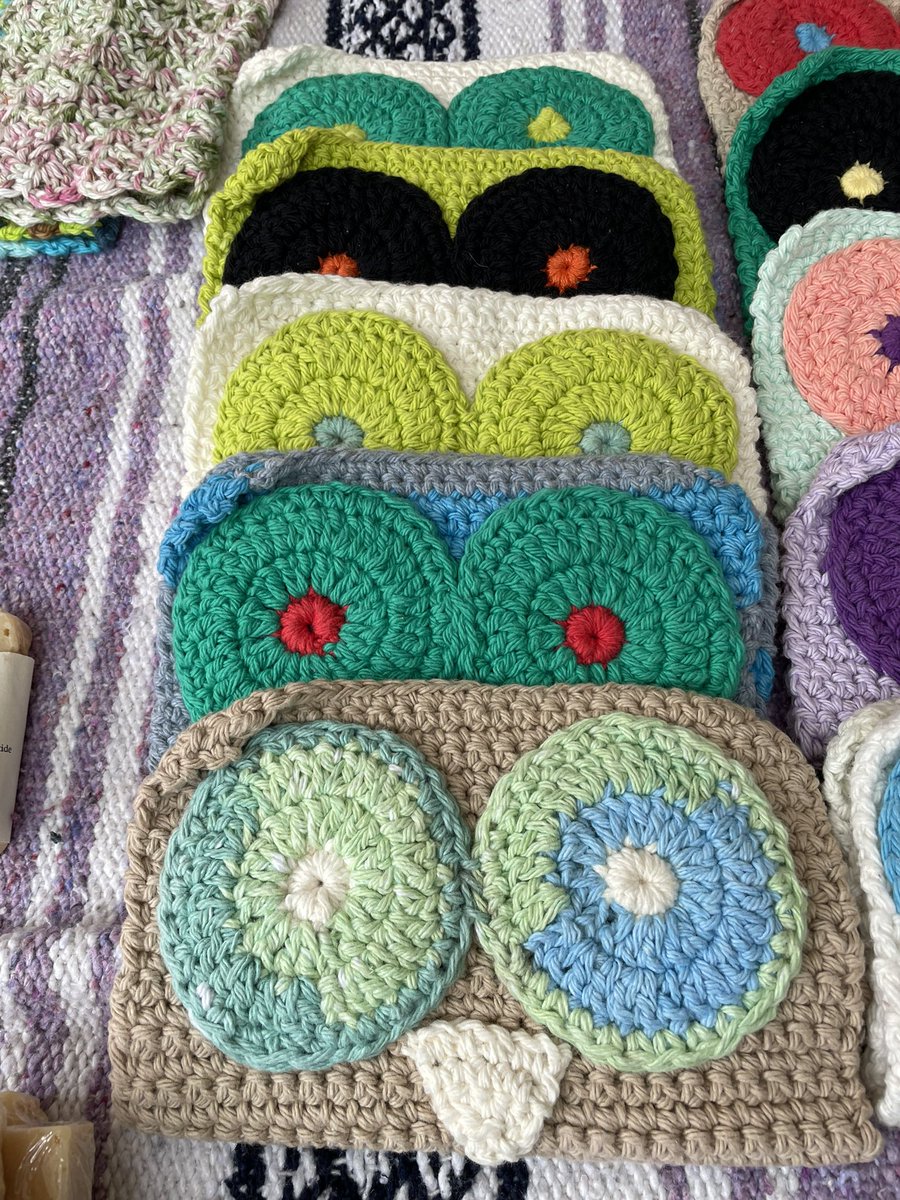 Come check out Soap Muffin: fresh eggs, handmade dish soap, and these sweet wash cloths!