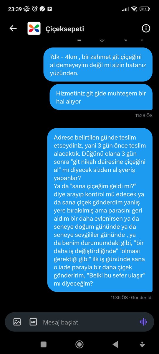7808Neverstop's tweet photo. @ciceksepeti Gününde teslim edemeyip, gidin siz alın dedikleri yerle, talep ettiğim evmin arası haritadaki gibi 4km , 7dk. Ve sonuç olarak , 1 Mayıs gibi değerli gün tebriğinin altında yazmak durumunda kaldığım , çözülemeyen bu sürecin muhatabı, S. Hanım değil operasyon talimatlarıdır. https://t.co/gpx7qkLgcj