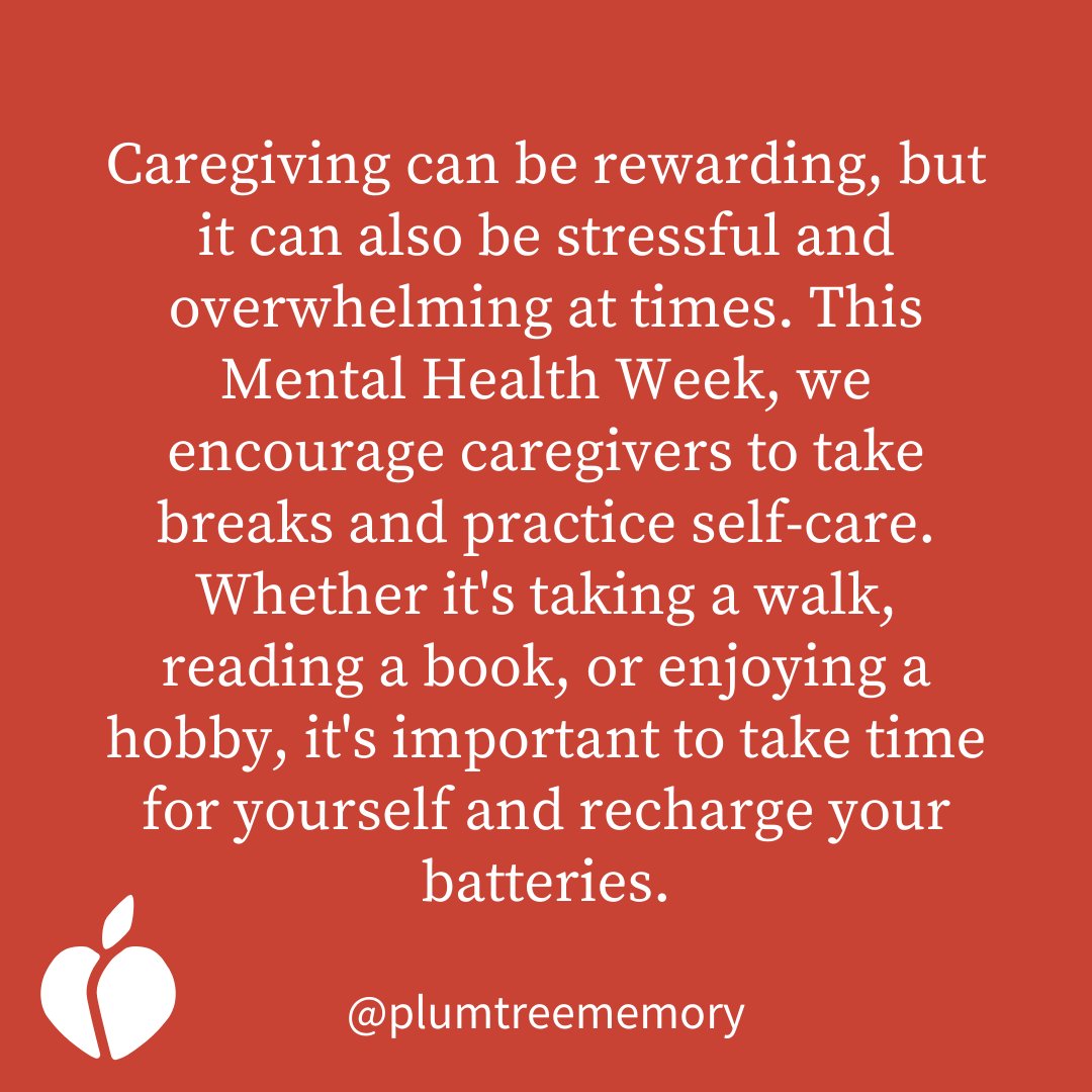 If you feel overwhelmed in your role as a
#caregiver or #carepartner, know that you are not alone. What are some strategies you use to decompress after a long day of #caregiving? Share your strategies below to help others.
#MentalHealthWeek #CaregiverBurnout #dementia