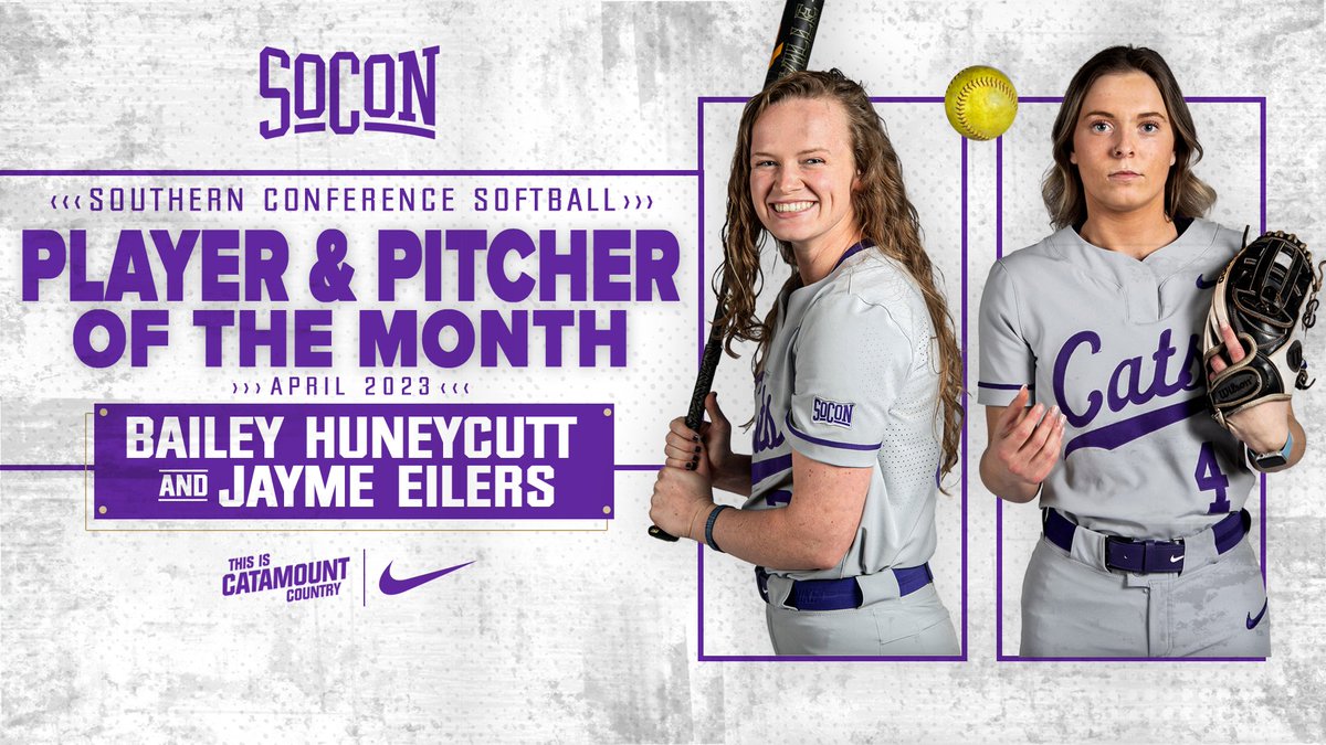 Catamounts's tweet photo. Eilers, Huneycutt Win SoCon April Awards https://t.co/7CBY3gKkQS #CatamountCountry https://t.co/zjz8KoUMH3