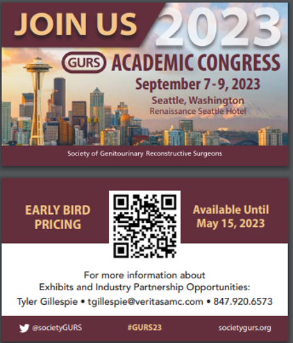 Please join us for the GURS Academic Congress 2023 in Seattle. Abstracts due soon. Register by May 15 to get a discounted rate. <a href="/SocietyGURS/">GURS</a>