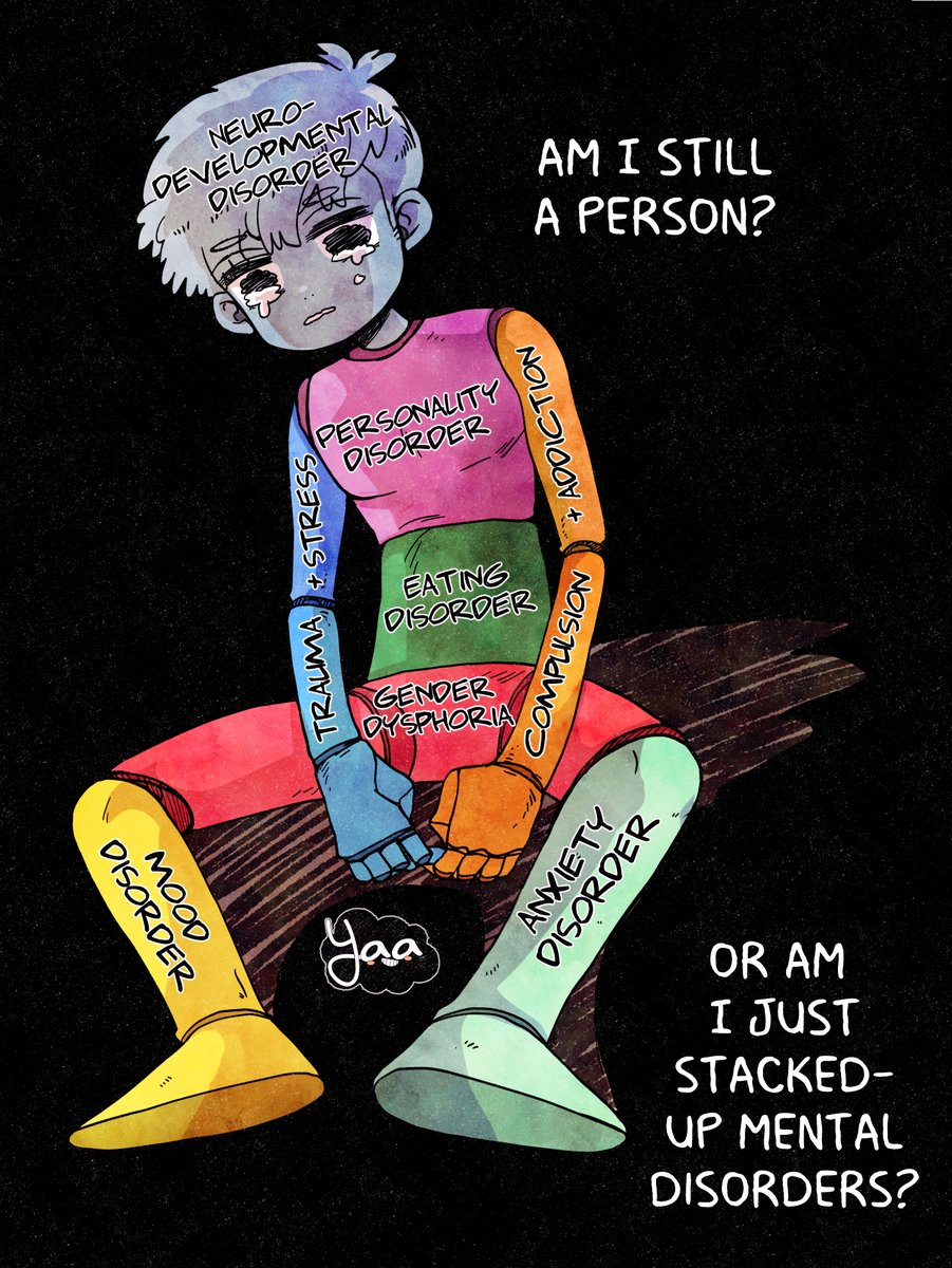 May is #MentalHealthAwarenessMonth
and I had this feeling sitting in my head that wanted to be visualized for that occasion.

"Yes. It might be harder to figure out who you really are, but yes, you are still a person with your own unique likeable character beneath all of that!"