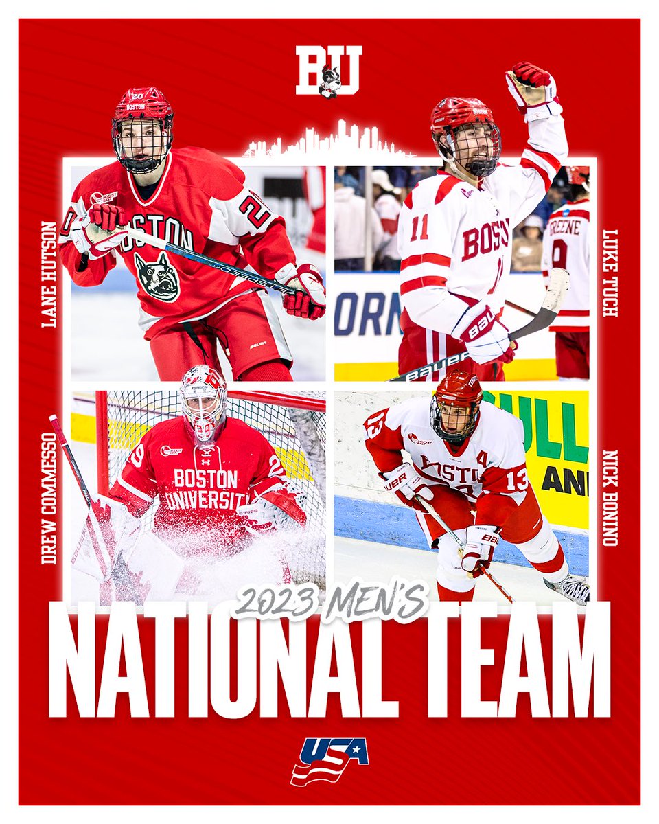 We’re excited to cheer on these four Terriers as they play for Coach Quinn and <a href="/usahockey/">USA Hockey</a> at the 2023 Men’s World Championship! 

No other school has more representatives on this year’s squad than BU!