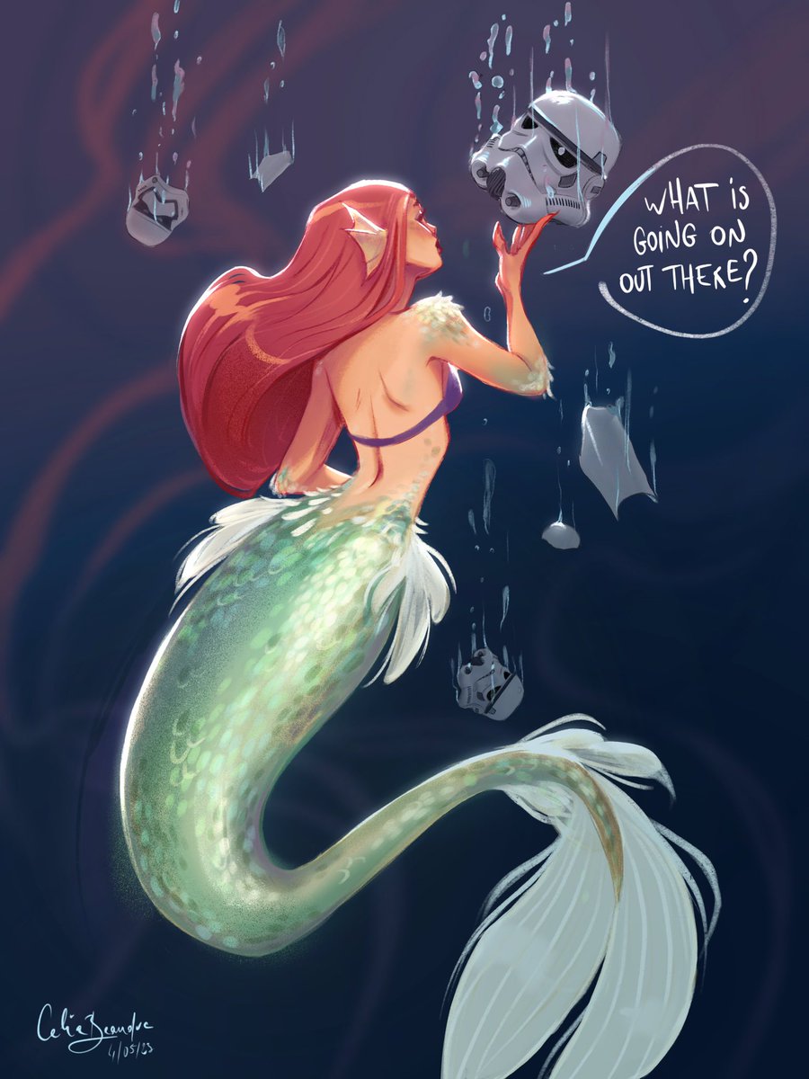 Linu1's tweet image. May the fourth be with you :) 
#MayThe4thBeWithYou #StarWarsDay #StarWarsfanart #mermay2023