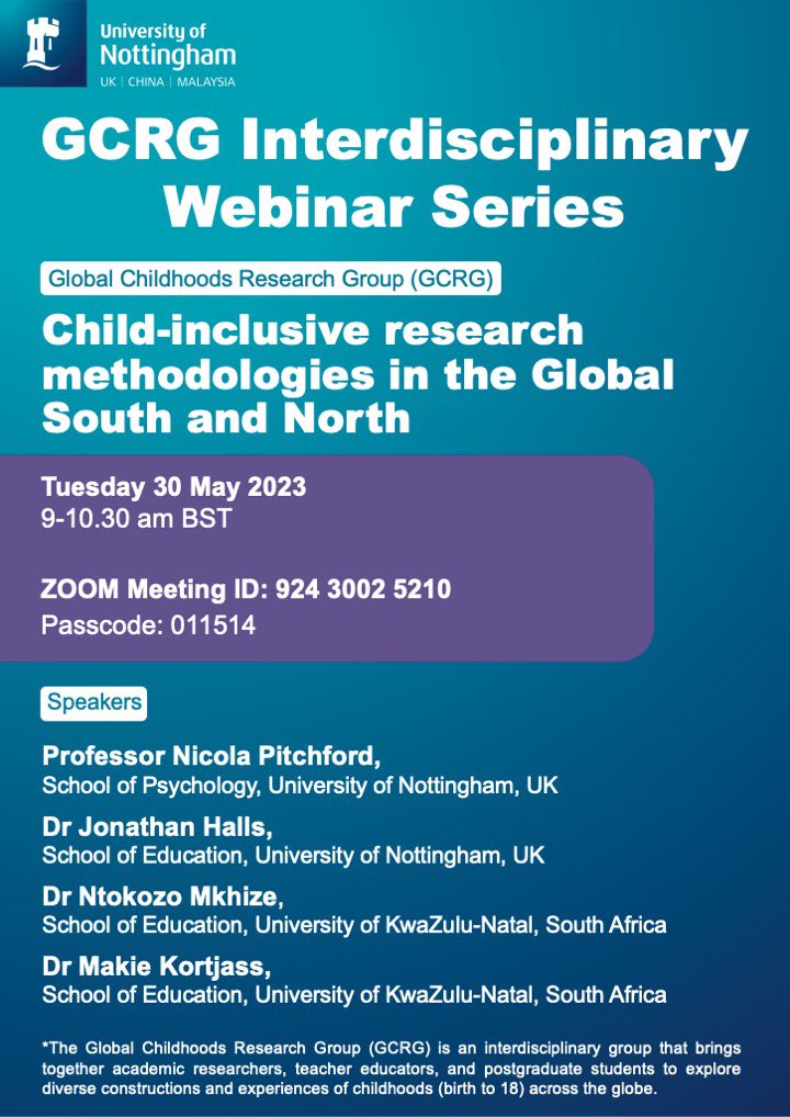 Dr Yuwei Xu 徐玉炜 (@dr_yuweixu) on Twitter photo The new Global Childhoods Research Group (GCRG) <a href="/UniofNottingham/">Uni of Nottingham #WeAreUoN</a> is an interdisciplinary group that brings together academic researchers, teacher educators, and postgraduate students to research and explore diverse constructions and experiences of childhoods across the globe. 1/2 The new Global Childhoods Research Group (GCRG) <a href="/UniofNottingham/">Uni of Nottingham #WeAreUoN</a> is an interdisciplinary group that brings together academic researchers, teacher educators, and postgraduate students to research and explore diverse constructions and experiences of childhoods across the globe. 1/2