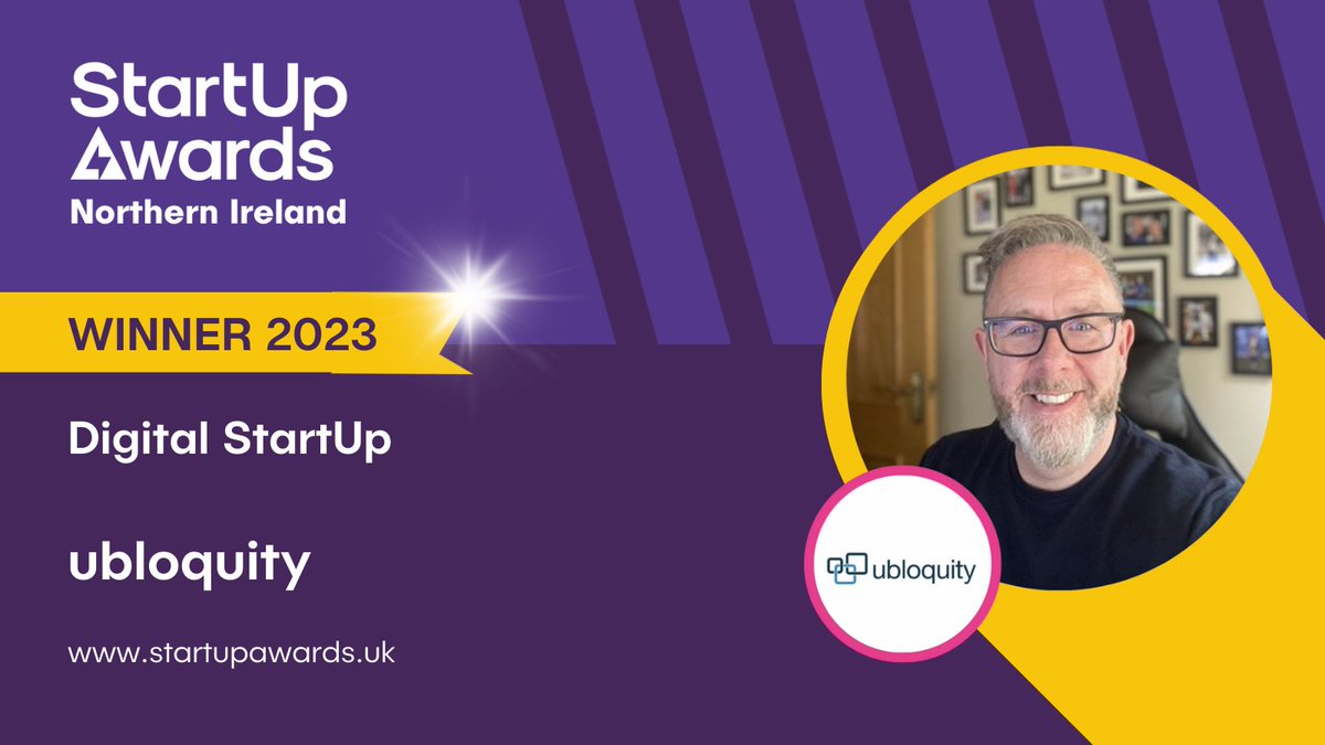 StartUpNational's tweet image. We are thrilled to announce ubloquity as the winner of Digital StartUp of the Year at the Northern Ireland StartUp Awards 2023! 

Congratulations to the whole team for this achievement🎉

#SUA2023 #StartUpAwards #StartUpWinners