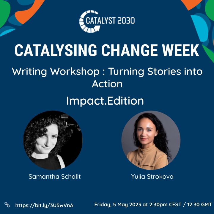 impactedition's tweet image. Join #CatalysingChangeWeek2023 and our #workshop to explore some hands-on journalistic techniques to write inclusive and engaging stories that uplift the powerful voices of #community changemakers. #SDGs Register here: catalyst2030.net/events/writing…

Friday, May 5, 2023, 8:30 am ET