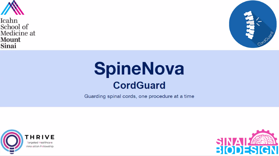 MountSinai_IP's tweet photo. SpineNova - CordGuard is now presenting! #mspitchchallenge https://t.co/ceI4zmYU2E