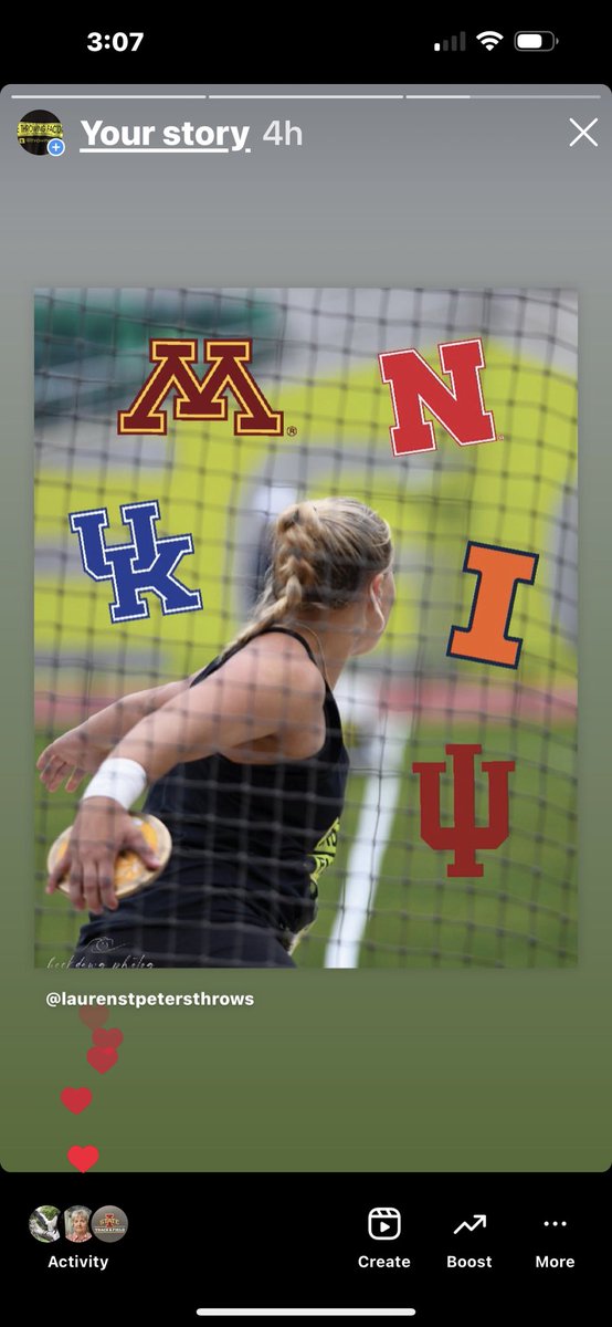 <a href="/lauren_stpeters/">Lauren Stpeters 2024</a> announces Top 5! Implements 3! Goal 1! <a href="/nationalthrows/">National Throws</a> <a href="/TTFCA/">TTFCA</a> <a href="/Gosset41/">Brian Gosset</a> <a href="/ihss_dfw/">DFW Inside High School Sports</a> <a href="/TXMileSplit/">Texas MileSplit</a> <a href="/beau_throws/">Beau Throws</a> <a href="/trackalerts/">Trackalerts.com</a> <a href="/Nebraskathrows/">Justin St Clair</a> <a href="/KentuckyTrack/">UK Track & Field</a> <a href="/Coach_J_Lambert/">Coach Lambert</a> <a href="/CMart726/">Cory Martin</a> <a href="/MinnCoachMiller/">Peter Miller</a>