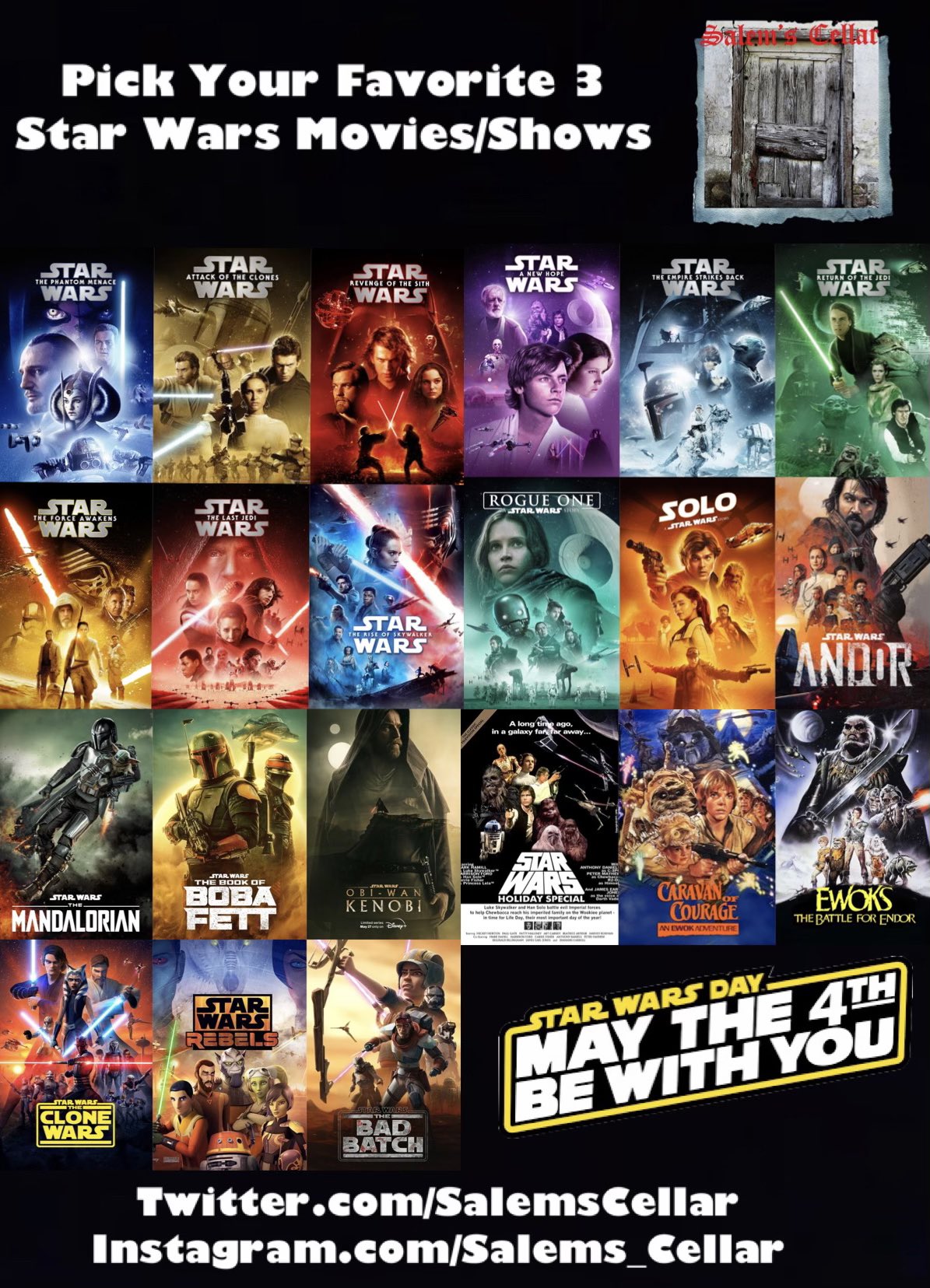 Star Wars movies and shows