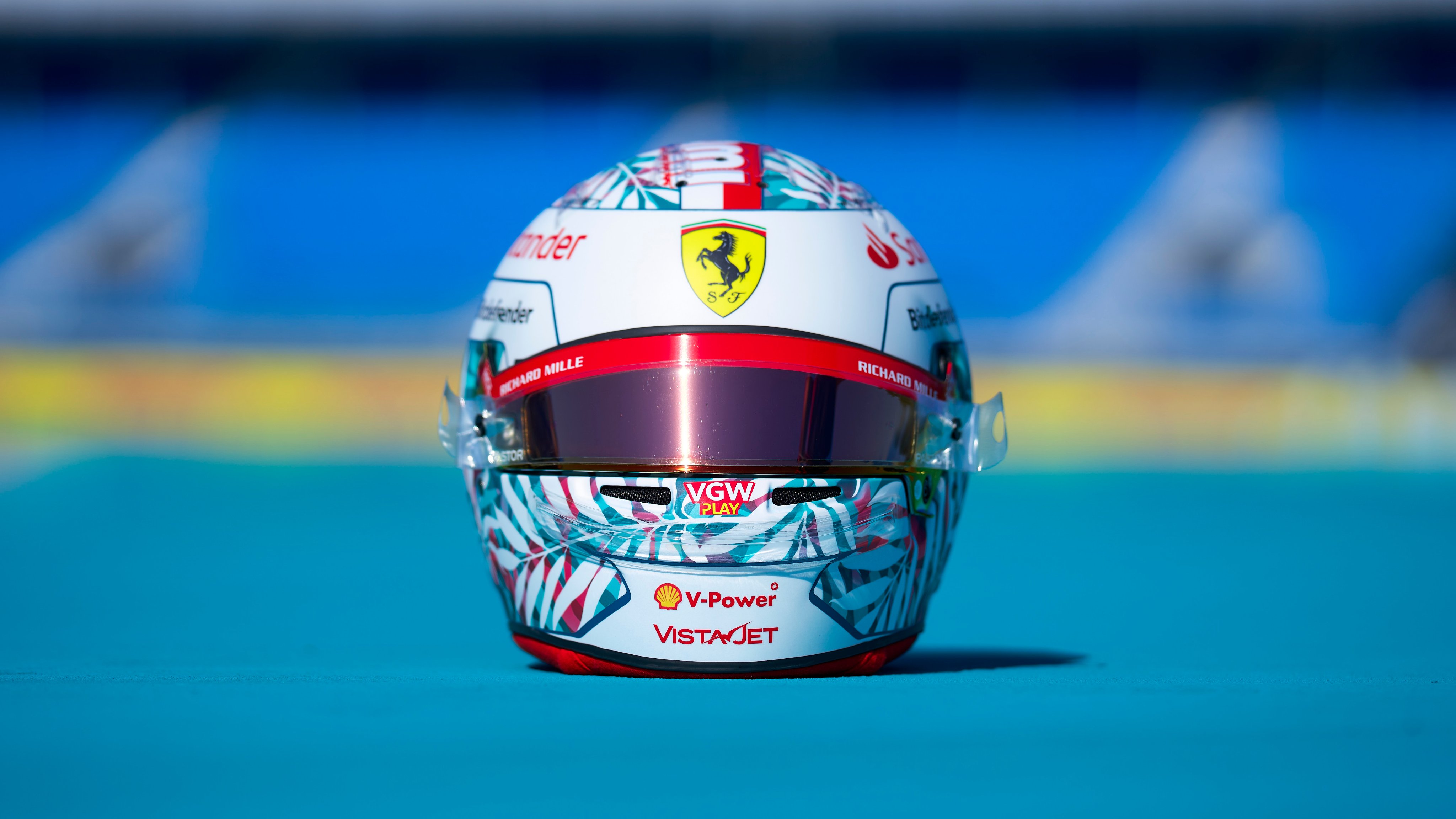 In pictures special helmet design for Charles Leclerc in Miami 2023
