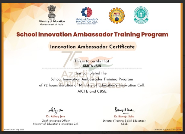 I'm really excited to share that I earned the badge and certificate of School Innovation Ambassador. I can't wait to work with my fellow teachers and inspire our students to come up with new and creative ways of learning.
#ministryofeducation #ministryoftribalaffairs #CBSE